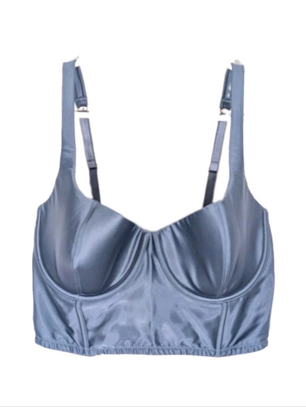 Victoria's Secret Bra 34DD Satin Corset Top Lined Underwire VS Lace Women